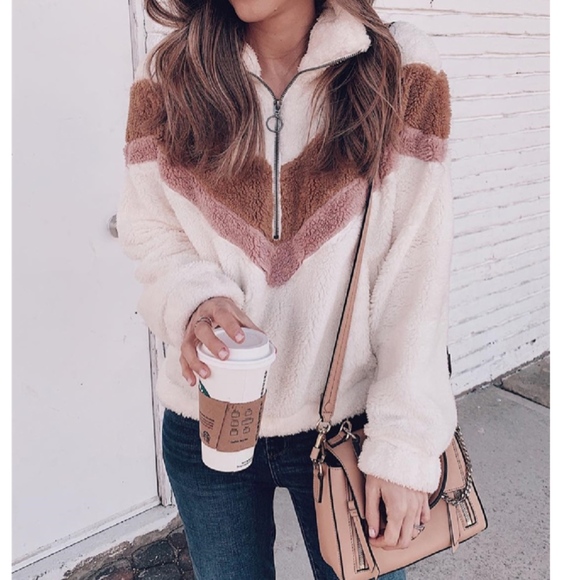 Serena Cozy Sherpa Fleece Half Zip Pullover - Picture 2 of 2